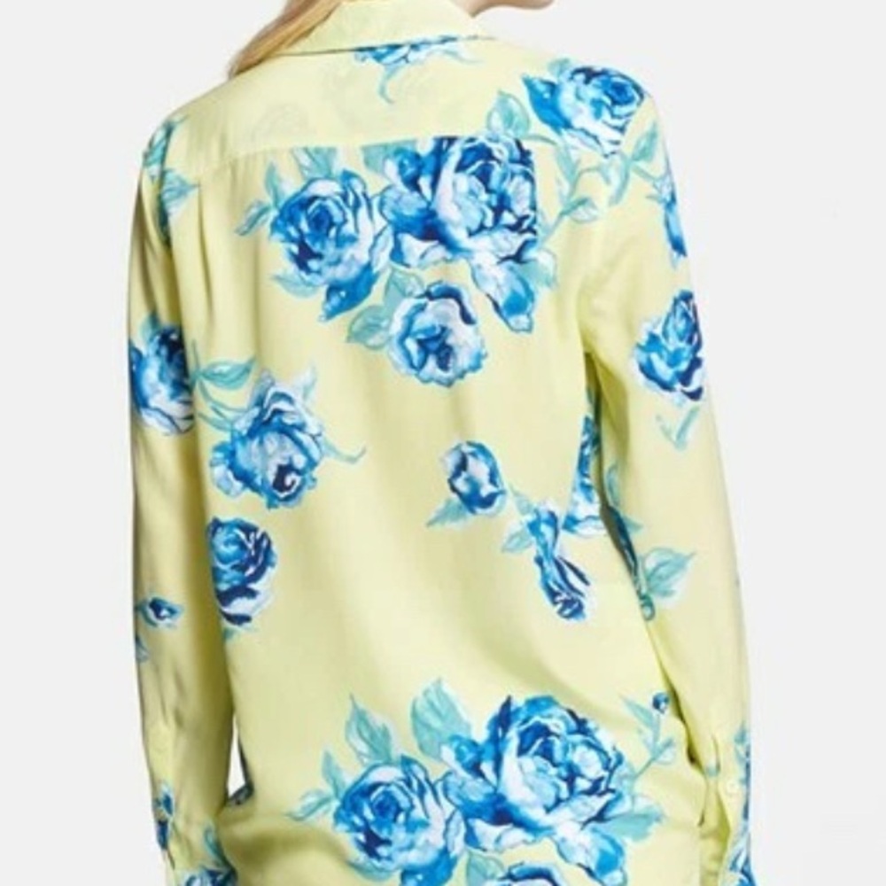 Equipment Yellow & Blue Floral Button Down Shirt (Sm/Med) - Picture 8 of 8